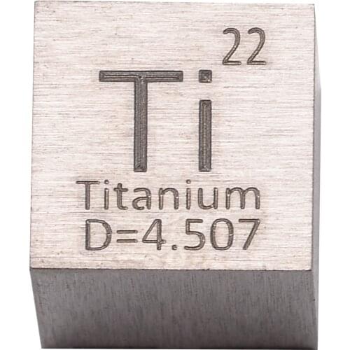 1Pcs 99.5% High Purity Titanium Ti Metal Carved Element Periodic Table 10mm Cube For Craft Wonderful Collection Class Supplies