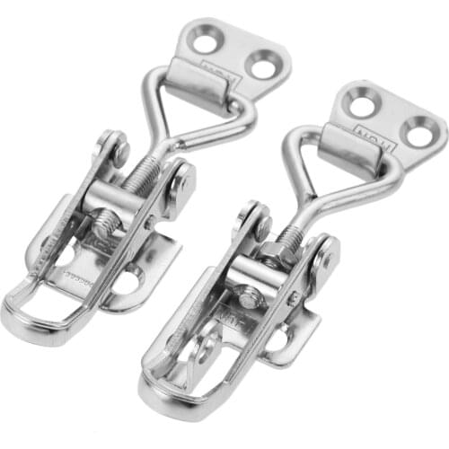 1PC Adjustable Wood Box Toggle Clamp Hasp Stainless Steel Spring Loaded Toggle Case Box Chest Trunk Clamp Latch Catches Hasp
