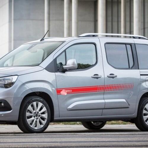 Car Racing Sports Long Stripe Sticker for Opel Combo Car Sticker DIY Accessories Graphics Vinyl Film Decals 2 Pcs