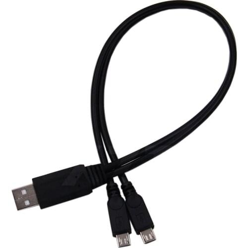 2 in 1 USB Male to 2x Micro Y Splitter Data Transfer Charging Cable USB2.0 for for Android Smartphones Tablet Dual Micro USB