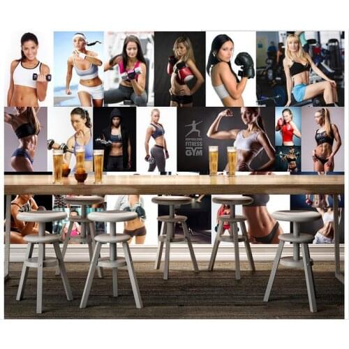 Custom 3d wallpaper 3d wall murals wallpaper for walls 3 d Fitness beauty clubhouse background wall paintings 3d home decoration