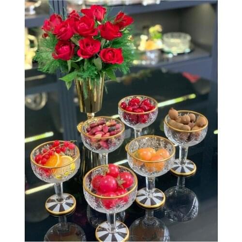 6 Pcs Serving Bowl Glass Bowl With Legs Sugar Snack Bowl