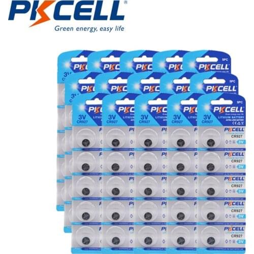 75pcs PKCELL CR927 BR927 ECR927 5011LC CR 927 DL927 3V Lithium Button Battery Cell Coin Batteries For Watch Electronic Toy