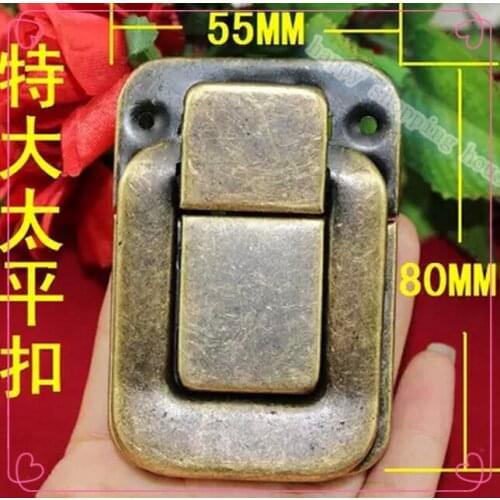 80MM*55MM oversized box buckle buckle lock tin Taiping antique bronze wine box lock & buckle HASPS