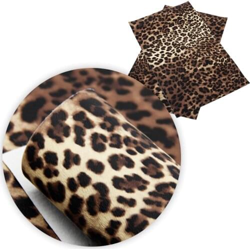 David accessories 20*33cm Leopard Faux Artificial Synthetic Leather Fabric For Sewing,DIY Garment Knotbow Bag Material,1Y57247