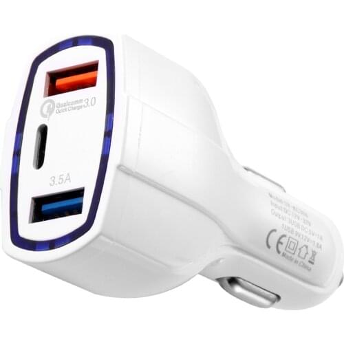 20 PCS 7A Quick Charge 3 Usb Ports Car Charger Qualcomm QC3.0 Technology and USB Type-C For Samsung Xiaomi IPhone 7 8 X