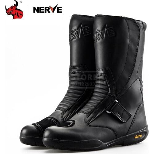 NERVE Motocross Off-Road Racing Boots Black Men Motorcycle Shoes Wearable Motocross Riding Boots With Protector Motorcycle Boots