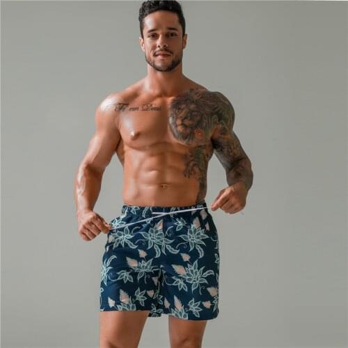 Quick Dry Sports Shorts Men Summer Letter Printed Casual Beach Swimwear Surfing Short Mens Fitness Running Training Trunks Short