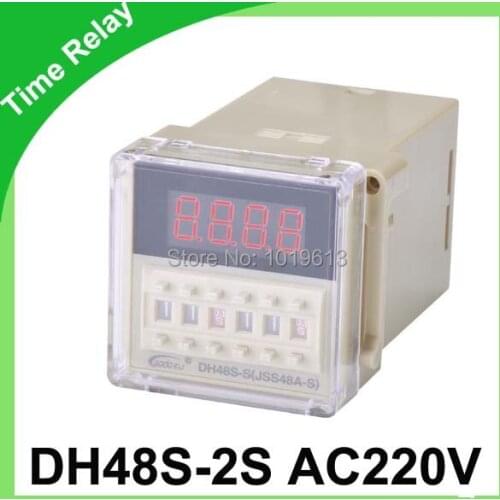 AC 220V digital time relay time delay relay socket relay DH48S-2S