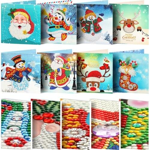 EverShine Diamond Painting Cards Santa Claus Picture Rhinestones Diamond Embroidery Greeting Postcards Diamond Mosaic Art Kits