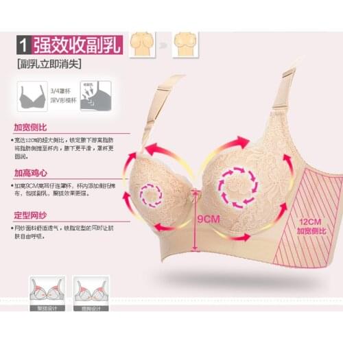 French Romantic Brand Lace Bra Sexy Women Underwear C D E Cup Bras large size 34 36 38 40 42 widened 5 buttons bra push up C3322