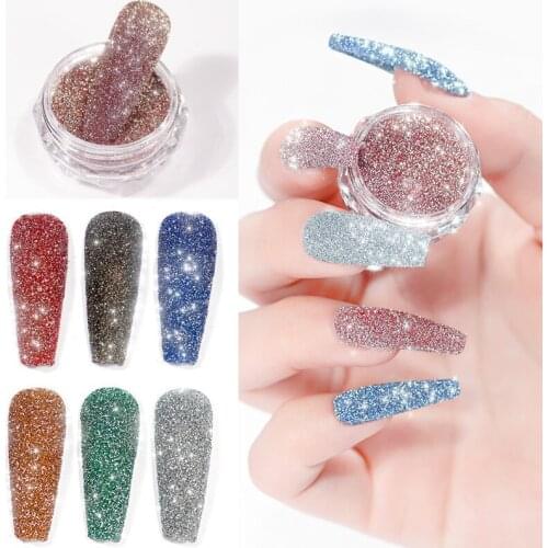 Holographic Platinum Laser Pigment Powder Shiny Mixed Nail Art Glitters Diamond Sequins Manicure Decorations Nail Powder Glitter
