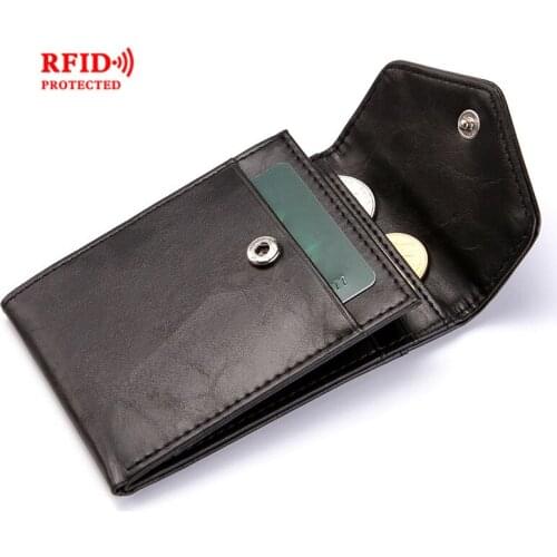 Creative Mens Wallet Ultra-Thin Buckle Leather Card Bag Fashion Coin Purse Card Holder Mens Id Bag