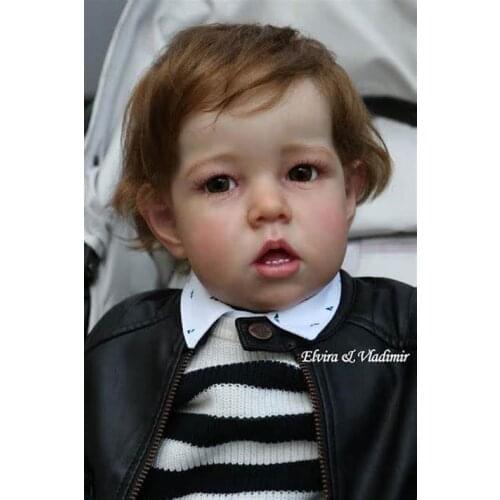 28inch big size huge baby toddler reborn doll kit Liam soft touch fresh color