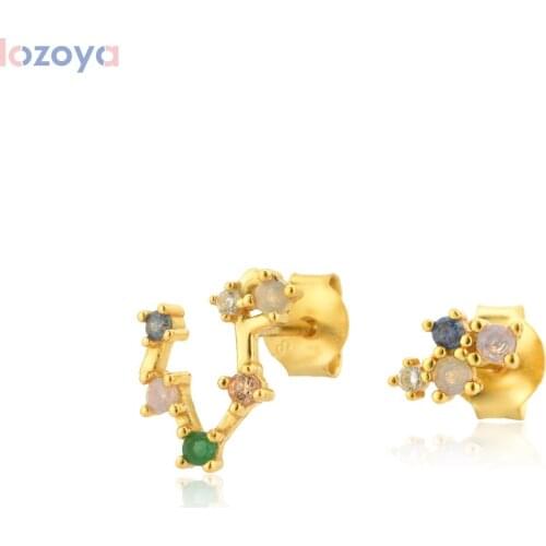 Lozoya 925 Sterling Silver Gold Clorful 12 Zodiac SCORPIO NECKLACE 2021 Spring Rainbow Like Oval Pendant Choker Fine Jewelry