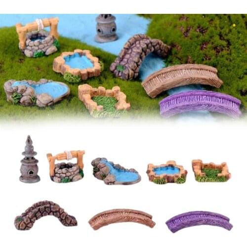 New DIY Miniature Landscape Mini Pool Fairy Tale Garden Lawn Decoration Mountain Doll HouseHome Decoration Crafts Ornaments