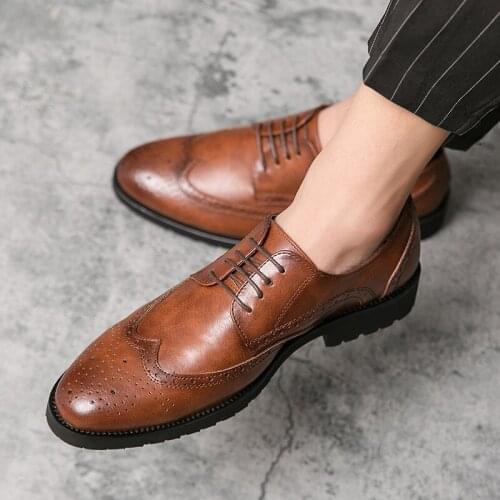 Men leather Wedding Party Dress Shoes for fashion wear male heel man black formal mens loafers casual shoe big size 47