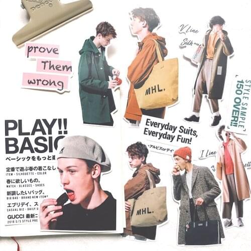 12 pcs Mens magazine Waterproof laptap stickers for Home decor on laptop decal fridge skateboard doodle toy sticker diy