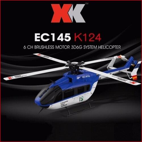 Original XK K124 EC145 6CH Brushless motor 3D 6G System RC Helicopter Compatible with FUTABA S-FHSS RTF VS Wltoys V977