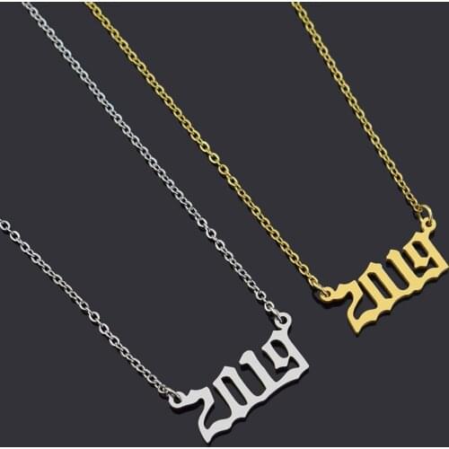 1980-2019 Year Numbers Necklace for Women Men Anniversary Birthday Gift Friendship Jewelry Couple Birth Year Number Necklace