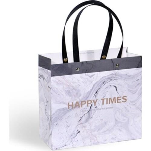 Printing Flat Handle Handicraft White Craft Popular Manufacturing Hand Paper Bag,Gold Foil print paper bags --XP2423