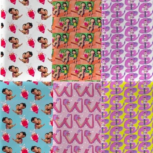 Half yard 45X145cm DIY Pillow Hat Shopping Handmade NEW Cartoon baby Print Polyester cotton sofa mask kird FABRIC 1910