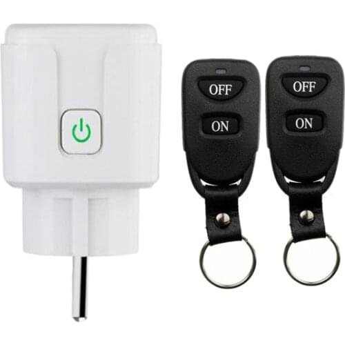 AC 110V 220V Wireless Remote Control Smart Socket EU Plug Wall 433mhz Programmable Electrical Outlet Switch Black Transmitter