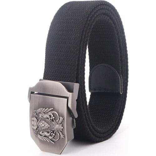 New Canvas Belt Men & Women High Quality Metal Smooth Buckle Black Fashion Jeans Accessories Outdoor Fans Military Tactical Belt