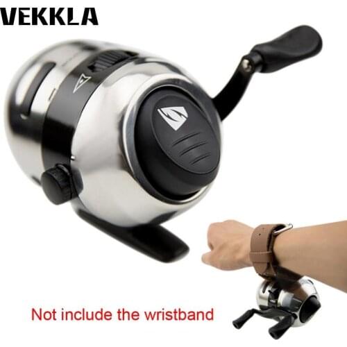 Fishing Spincast Reel Spinning Tool Stainless Steel Fish Wheel Scamper Deluxe Bow Slingshot Catapult Hunting Shooting 10LB 2.8:1