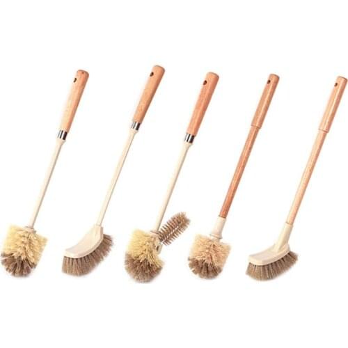 Household Wooden Long Handle Toilet Brush Home Hotel Kitchen Bathroom Multifunctional Detachable Closetool Cleaning Tools