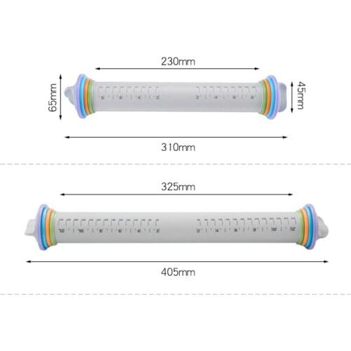 Pastry Thickness Multifunctional Fondant Cake Adjustable Rolling Pins Easy Clean Silicone Rolling Pin Decorating Bakeware Tools