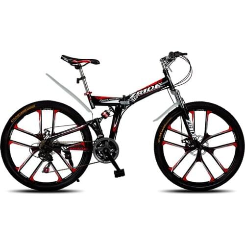 Mountain Bike 26 Inch 21/24/27/30 Speed 10 Knife Folding Mountain Bicycle Double Disc Brake 2019 New Suitable for Adults