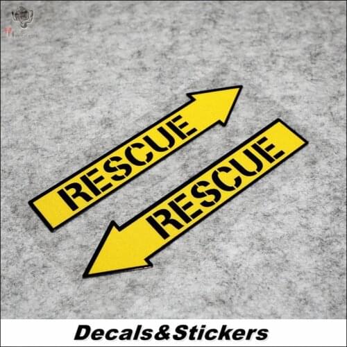 NO.L362 RESCUE Arrow Hella Flush 3M Reflective Modified Stickers Waterproof Decals Car Racing Motorcycle Decoration Scratches Co