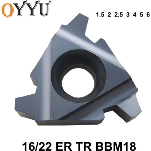 OYYU 16ER 22ER 1.5 2 2.5 3 4 5 6 TR BBM18 16 22 ER for Steel & Stainless Steel Carbide Inserts Threading Lathe Tools Turning CNC