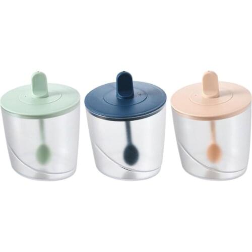 3-Color Spice Jar For Home Kitchen Spice Condiment Jar Seasoning Box Combination Spoon & Lid Design