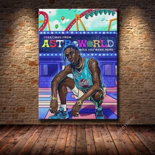 Travis Scott Music Raper Canvas Painting Modern Decorative Wall Pictures For Living Room Posters and Prints Art No Frame