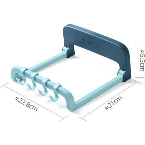 Washbasin Hanger Punch-free Wall Mount ABS Bathroom Foldable Washbasin Holder for Home