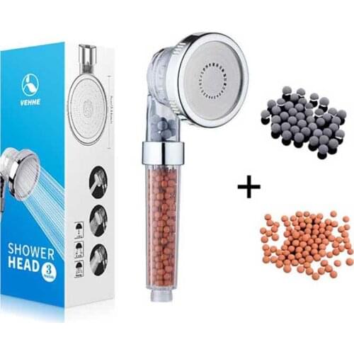 Zhangji 3 Modes SPA Shower Head Adiustable Jetting High Pressure Saving Water Bathroom Anion Filter Bath Shower Set Nozzle