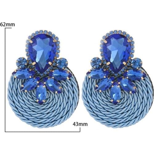 50%HOT Personality Earrings Exaggerated Handmade Braided Round Plaited Jewelry Ear Studs for Women