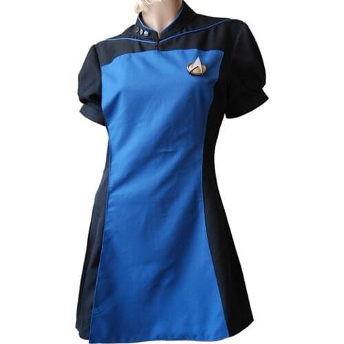 Star Costume Trek TNG Dress Ball Gown Uniform Outfit The Next Generation Cosplay Costume Women for Halloween Carnival