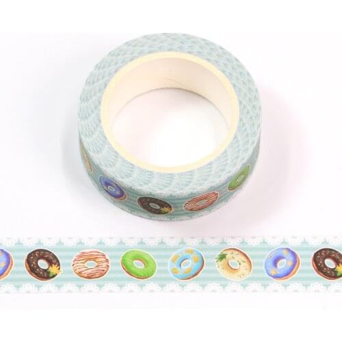 1PC 15mm*10M Happy Easters Day Colorful Donuts Decorative Washi Tape Scrapbooking Masking Tape Stationery office supplies