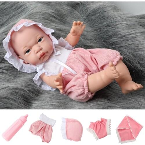 12 inch bebe reborn doll newborn Baby bottle clothes set for toy kids 30.5cm Simulation soft Full body Silicone waterproof dolls