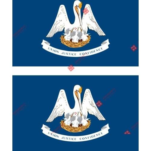 2 X Aufkleber Auto Sticker Motorrad Fahne Flagge Amerikanische Usa Louisiana Racing Motorcycle Helmet Stickers