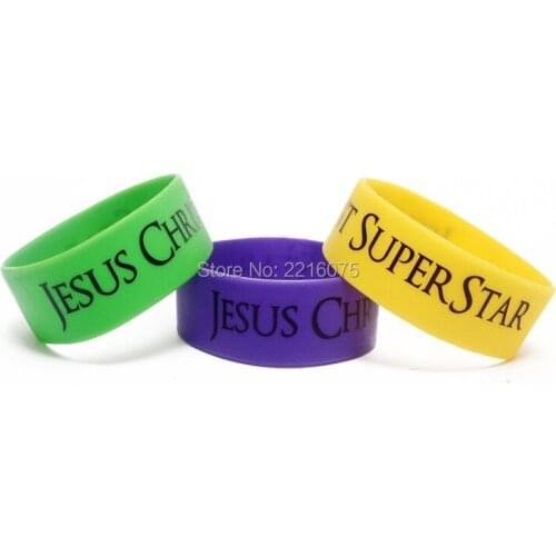 300pcs One inch Religious Jesus Christ Super Star wristband silicone bracelets free shipping by DHL express