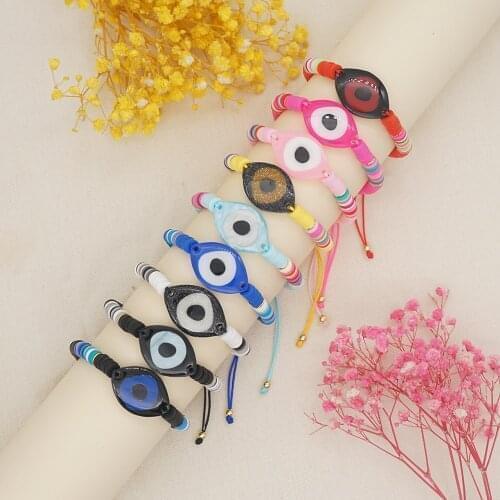 Go2Boho 2021 Turkish Evil Eye Bracelet Heishi Bracelets Polymer Clay Beads Acrylic Lucky Eye Braclets For Women Gift Jewelry