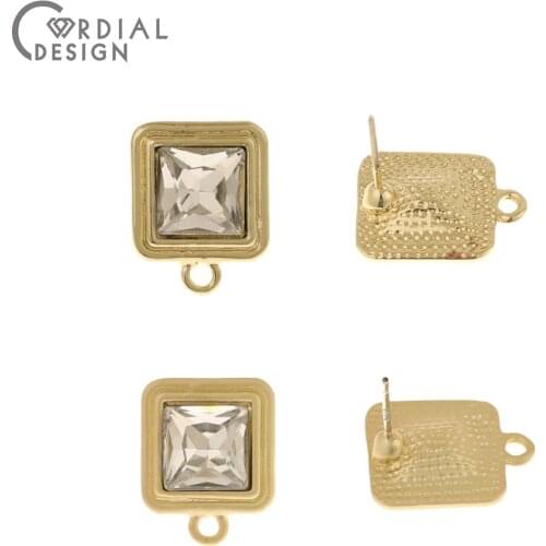 Cordial Design 100Pcs 13*16MM Jewelry Accessories/DIY Making/Rhinestone Earrings Stud/Jewelry Findings & Components/Hand Made