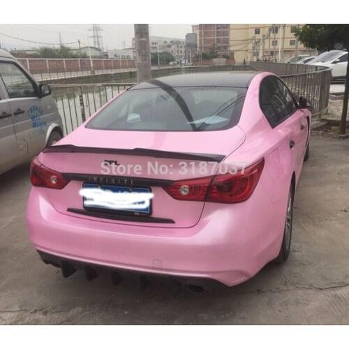 For Infiniti Q50 Q50S Spoiler Carbon PSM Style 2015-2017 Carbon Fiber Rear Roof Spoiler Wing Trunk Lip Boot Cover Car Styling