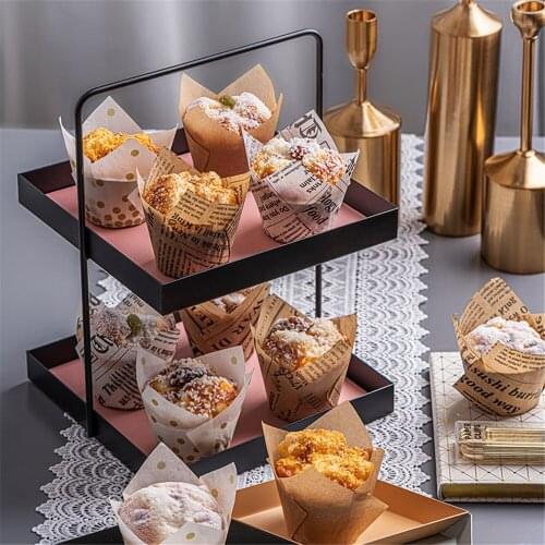 Tulip Cup cake model bar cafe festive wedding birthday party decoration supplies fake simulation cake dessert food props