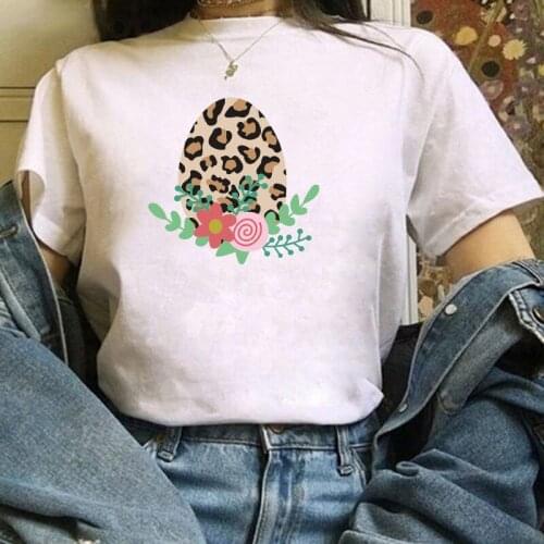 Easter Egg Printed Aesthetic Graphic T Shirts for Women Summer Clothes Y2k Tops Short Sleeve Crew Neck Vintage Oversized T Shirt