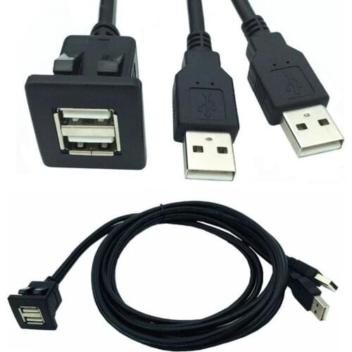 ABS buckle type dual port USB2.0 waterproof cable car, ship, motorcycle dashboard cable 2.0 Port Male to Female Cable